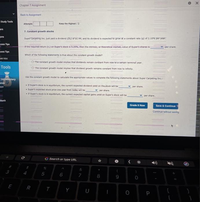  X Chapter 7 Assignment Back to Assignment Study Tools Attempts Keep