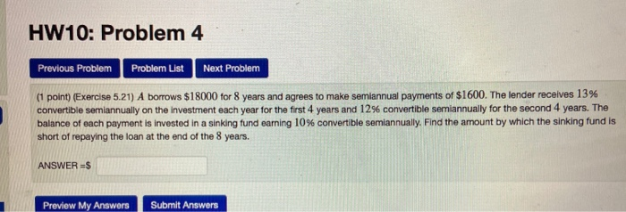  HW10: Problem 4 Previous Problem Problem List Next Problem (1 point)