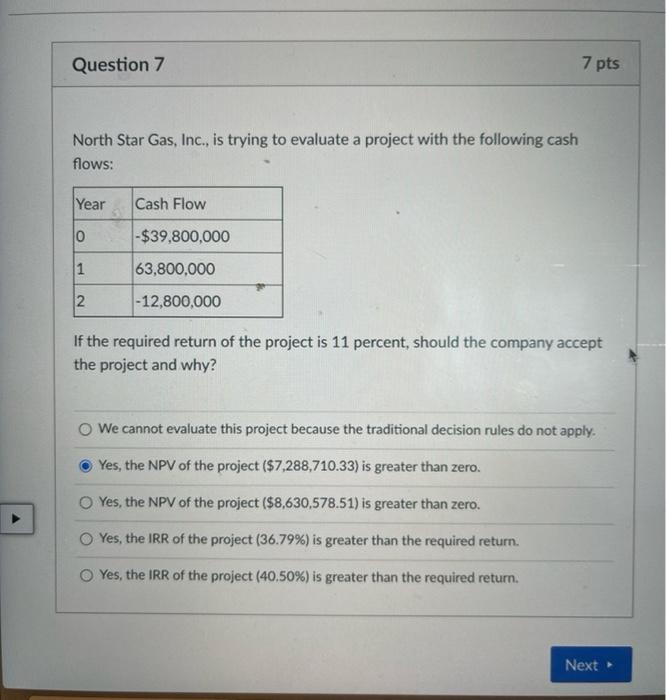 Q7. please show work and explain! Question 7 7 pts North Star