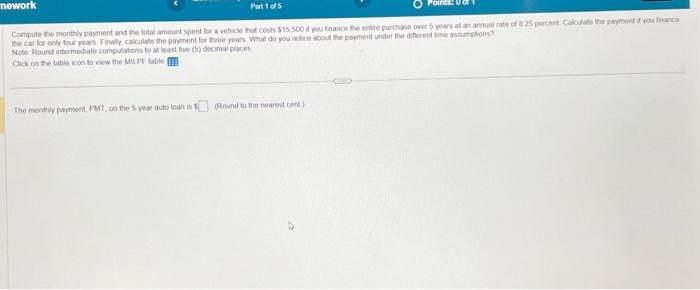  Note Pound intermediate competatons to ah least five (5) decimal places.
