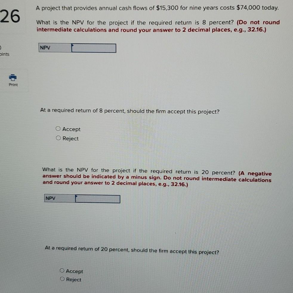  please explain in excel A project that provides annual cash flows