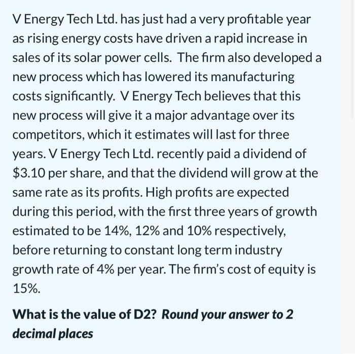  could i get some help V Energy Tech Ltd. has just