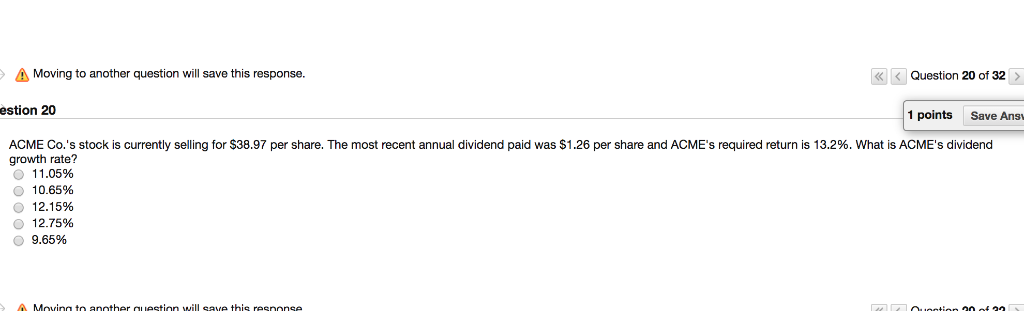 AMoving to another question will save this response. Question 20 of