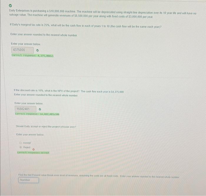 assuming the costs are all fixed costs. Enter your answer rounded to