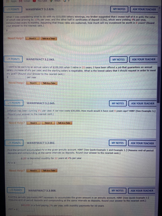  could you please answer all 5 questions...i know its a lot