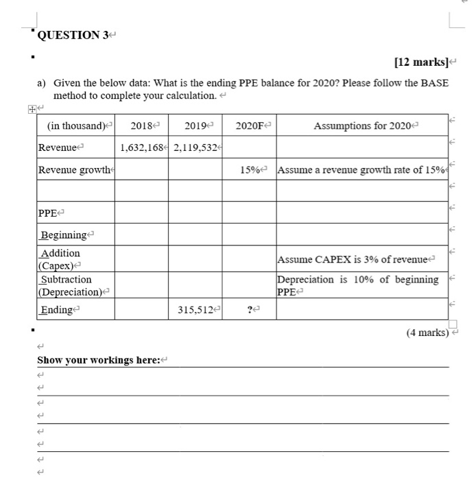  'QUESTION 34 [12 marks] a) Given the below data: What is