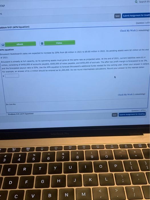  Q Search the TAP Save Submit Assignment for Gradi Question of