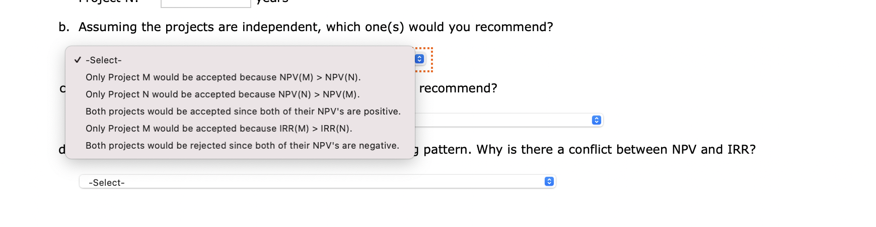 0 1 2 3 4 5 Project M Project N -$21,000 $7,000
