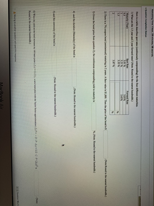  Remaining Time: 1 hour, 29 minutes, 58 seconds Question Completion Status