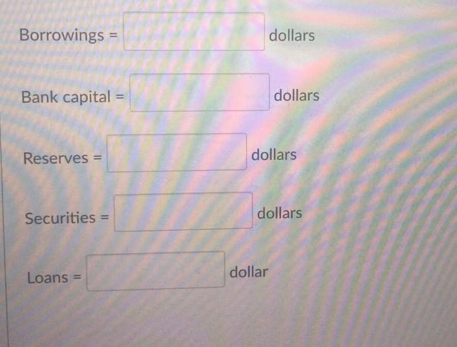 shows the initial balance sheet of a hypothetical bank. There are no