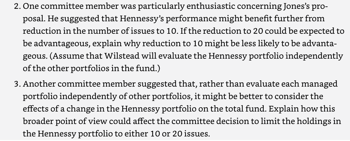 Pension Fund. Jason Jones, financial vice president of Wilstead, noted that Hennessy