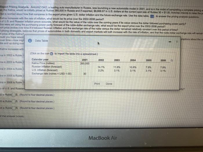  can you please help with parts b-g Export Pricing Analysis. AvtoVAZ