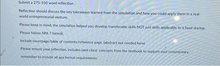  Submit a 275-550 word reflection. Reflection should discuss the key takeaways