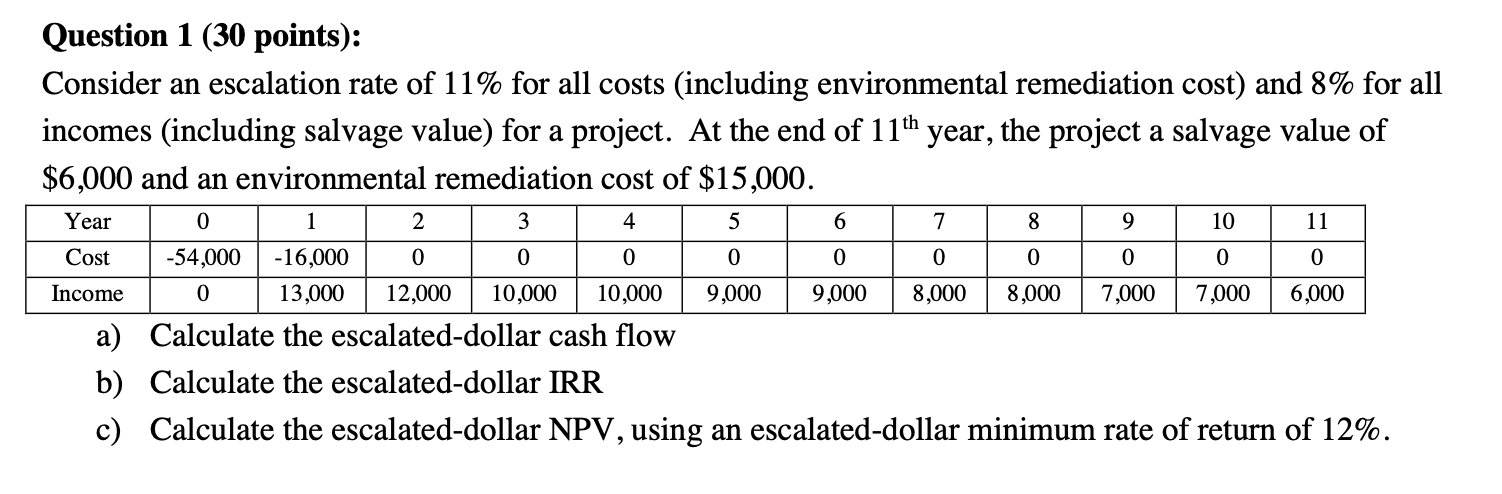 If using excel please show equations used/explanation 6 7 Question 1 (30