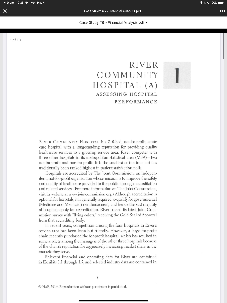 two years? List five or more financial strengths of the hospital? (Hint: