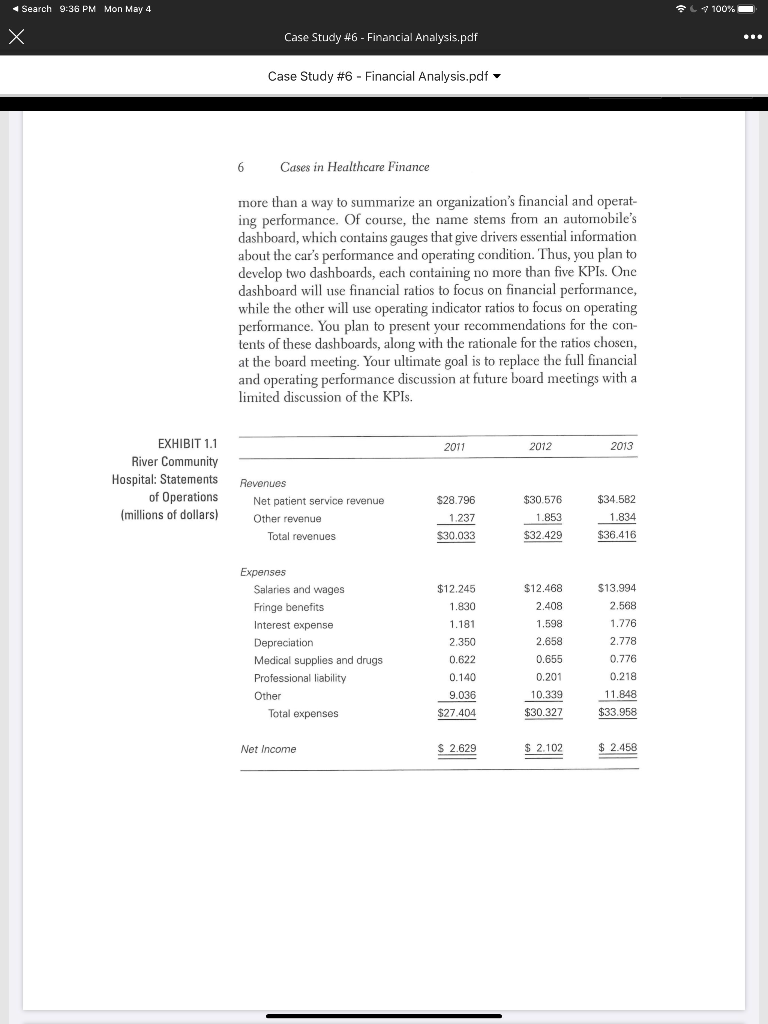 chair has asked management to develop some strategies to improve profitability and