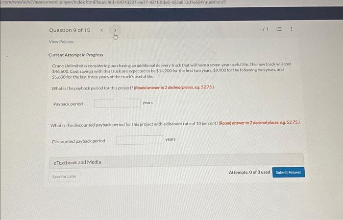 make sure give right answer please Current Attempt in Progress Crane Unlimited