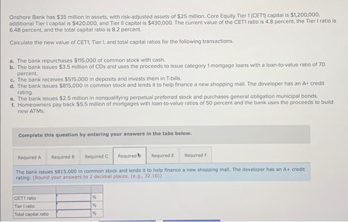 I capital is $420,000, and Tier II capital is $430,000. The current