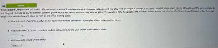  c. What projecti should Enpire accept