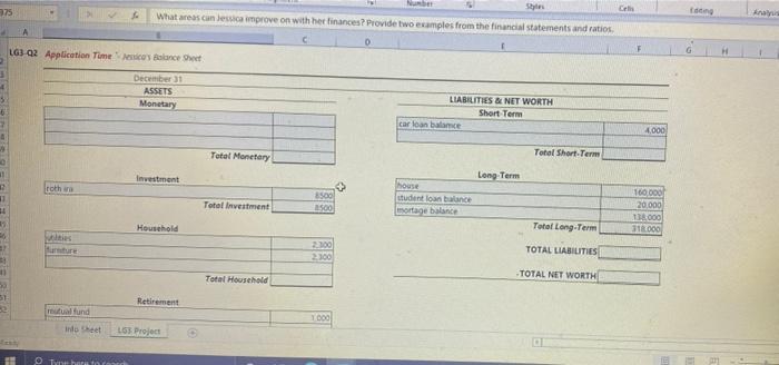 House $ Furnitures Mortgage Balance $ Roth IRA 5 Credit Card Payments