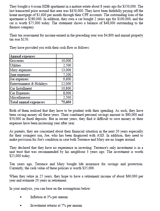 years old, and they have two children, Jane and Joe. Terence is