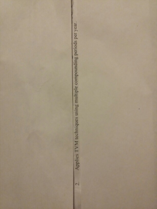  2. Applies TVM techniques using multiple compounding periods per year. 2.