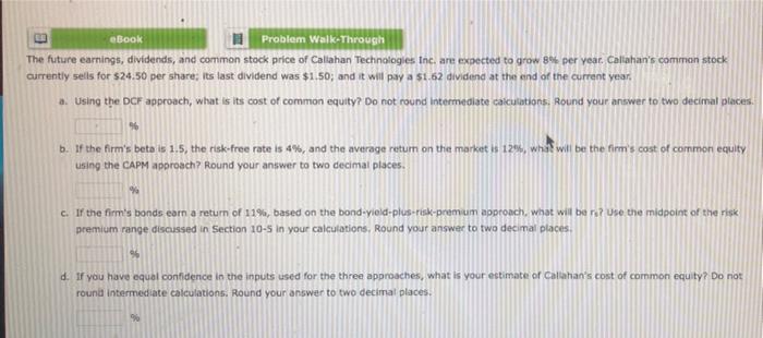 IMMEDIATE THUMBS UP THANKS ebook Problem Walk-Through The future earnings, dividends, and