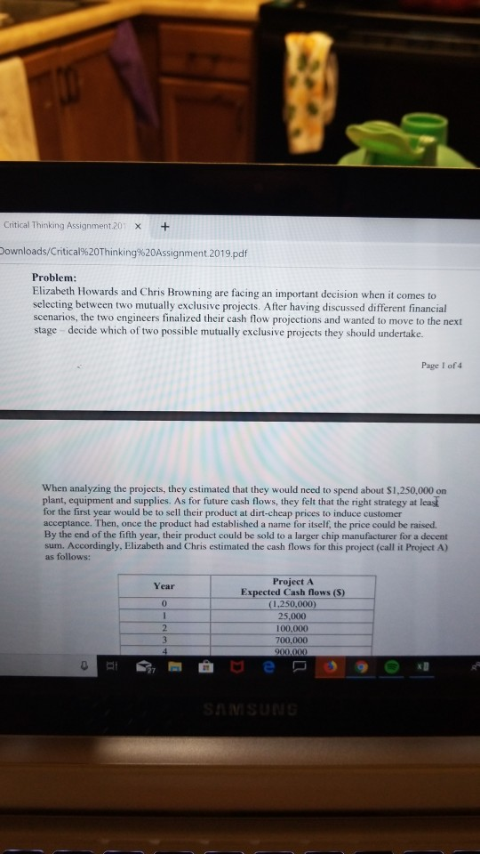 Critical Thinking Assignment.20 x + ownloads/Critical%20Thinking%20Assignment.2019.pdf Problem: Elizabeth Howards and Chris