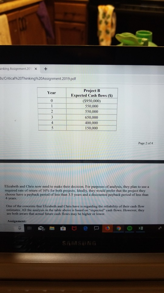 two mutually exclusive projects. After having discussed different financial scenarios, the two