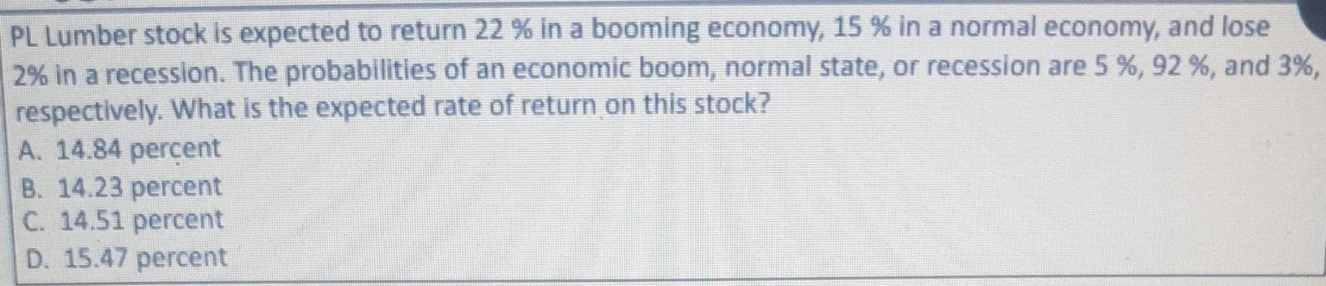 PL Lumber stock is expected to return 22 % in a