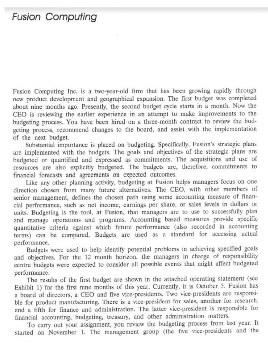  Fusion Computing Fusion Computing Inc. is a two-year-old firm that has