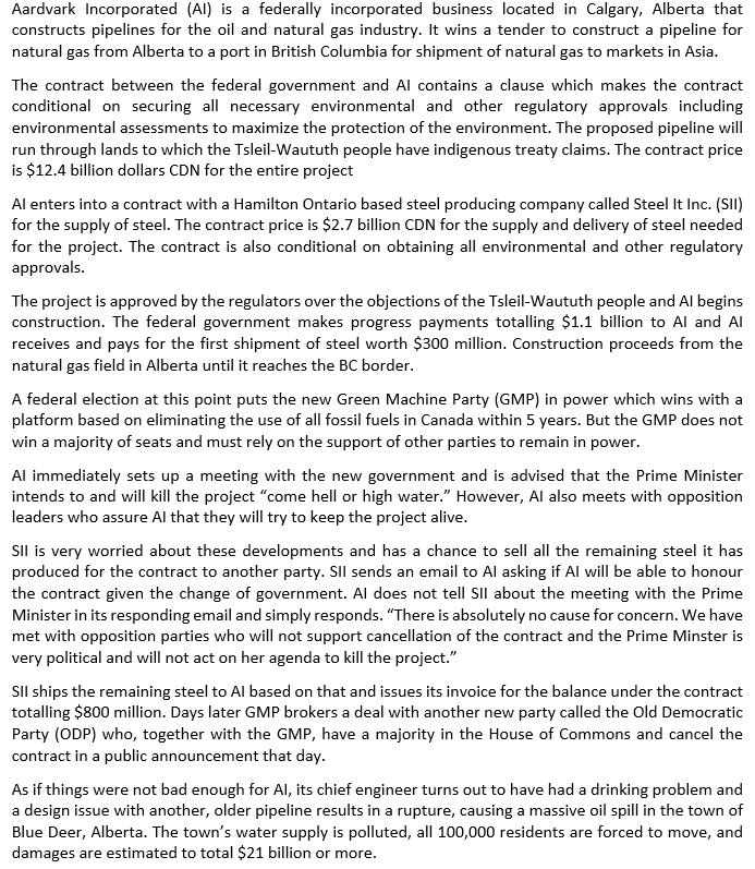 Identify and explain five legal issues which will result in legal