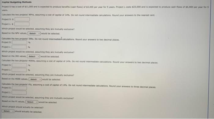  Capital Ausegeting Methodn reari. Rraject, 5 is Whith project would be