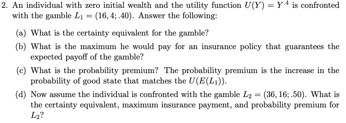 Just Section A & D Please 2. An individual with zero