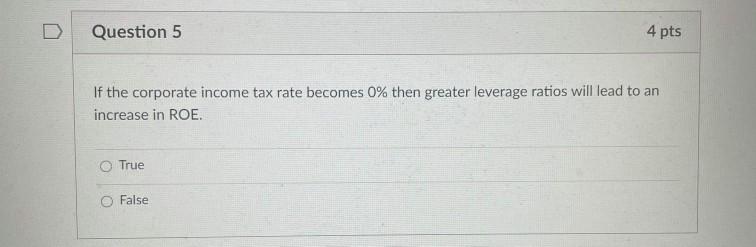 back some shares.) True False Question 4 4 pts In DCF valuation,