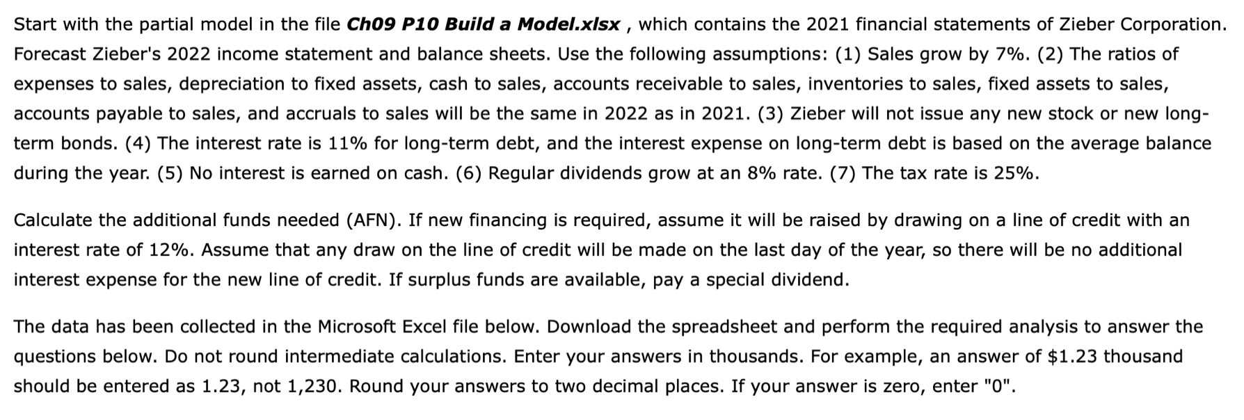  Start with the partial model in the file Ch09 P10 Build