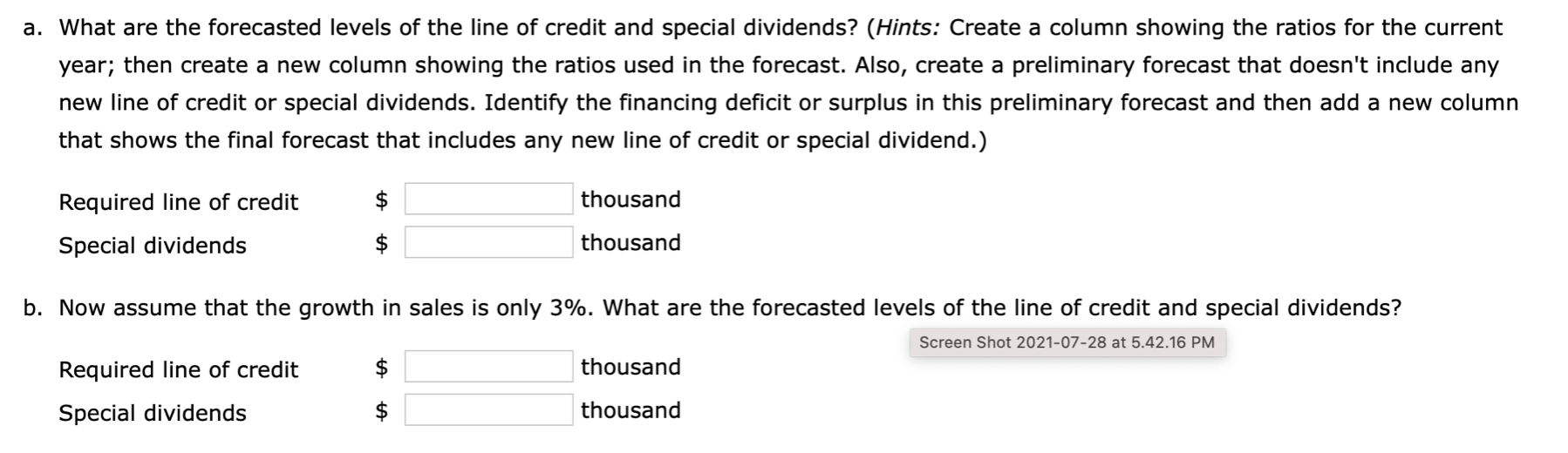 a Model.xlsx, which contains the 2021 financial statements of Zieber Corporation. Forecast