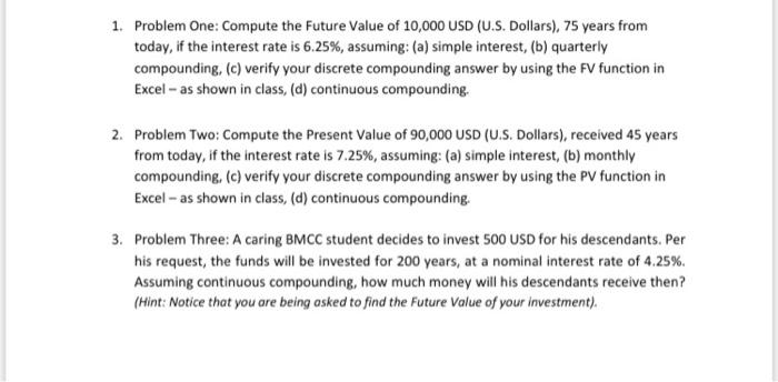 BUS methods homework,thank you so much for answer. 1. Problem One: Compute