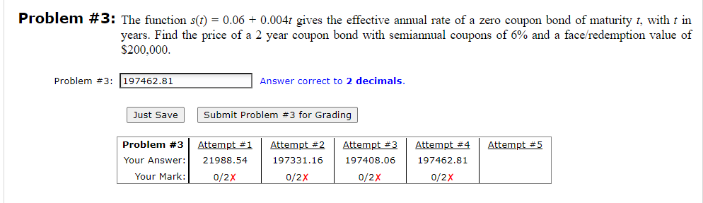 Problem #3: The function s(t) = 0.06 + 0.004t gives the