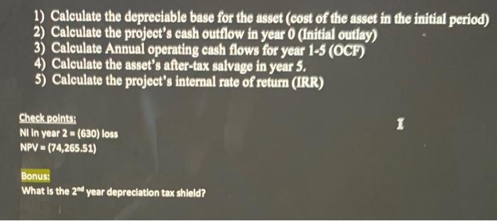 by your company: Initial price of the asset is $230,000 will require
