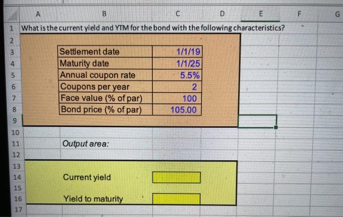 What is the current yield and YTM for the bond with the