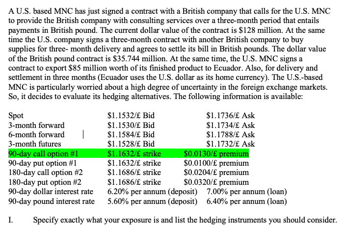 A U.S. based MNC has just signed a contract with a