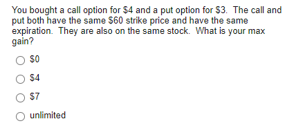 have the same $60 strike price and have the same expiration. They