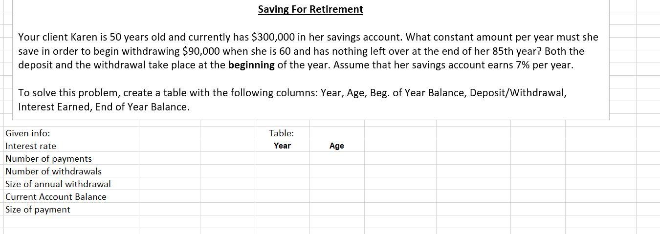  Need on excel ad please show steps Saving For Retirement Your