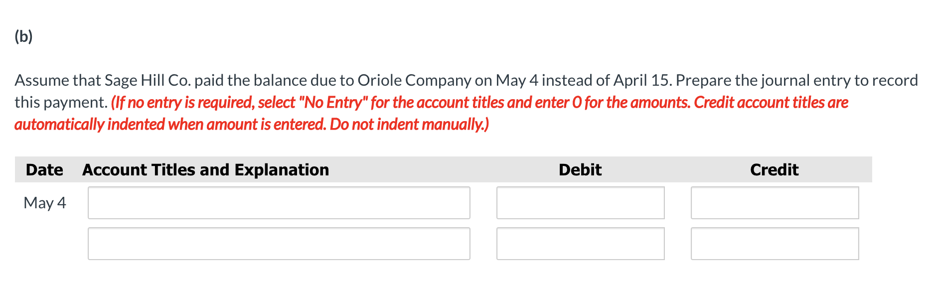Company for $27,900, terms 4/10, n/30. On April 6, paid freight costs