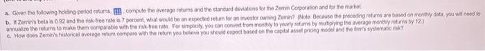 rehurns, oompole the average fetuens and the standard deviations for the Zerrin