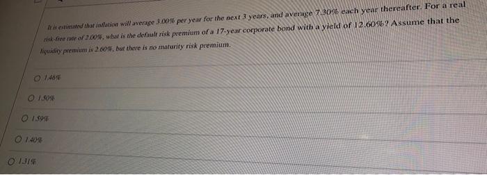  It is estimated that inflation will average 3.000 per year for