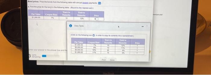 can you please writr formulas WITHOUT excel so I can practice? Bond