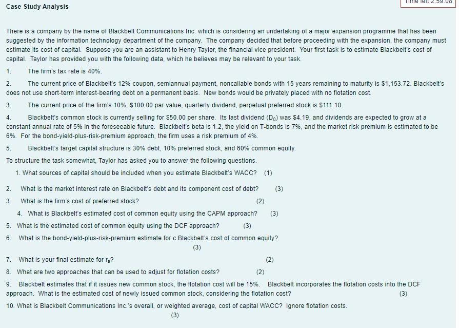  Answer 1-10 39.00 Case Study Analysis 1. There is a company