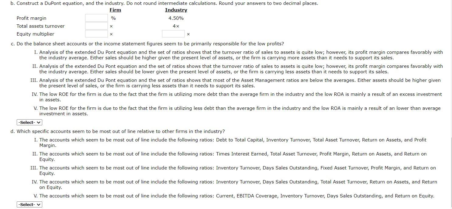 sinking fund payment on its debt. The most recent industry average ratios